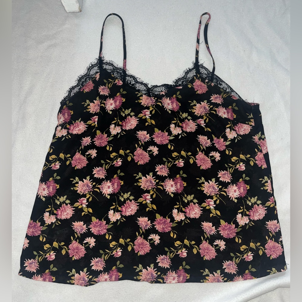 Sheer floral tank top